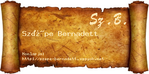 Szépe Bernadett névjegykártya